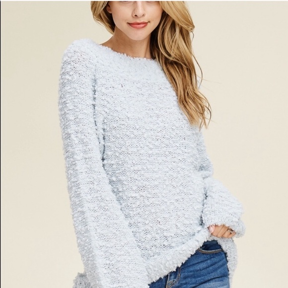 LAST 1‼️BLUE WIDE SLEEVES FLUFFY - Sweater - Picture 2 of 7